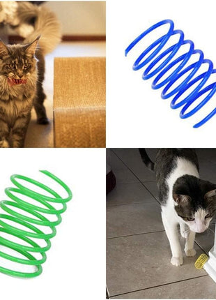Andiker Interactive Cat Spiral Creative Spring Toy to Kill Time and Keep Fit, Sturdy and Heavy Plastic for Swatting, Biting, Hunting Kitten Toys, Colorful, 12 pcs