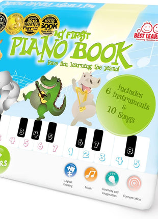 BEST LEARNING My First Piano Book - 20-Key Toy Piano for Kids Ages 3+ | Educational musical toy with 10 nursery rhymes and 6 instrument sounds; birthday gift for 3, 4, 5 year old girls and boys