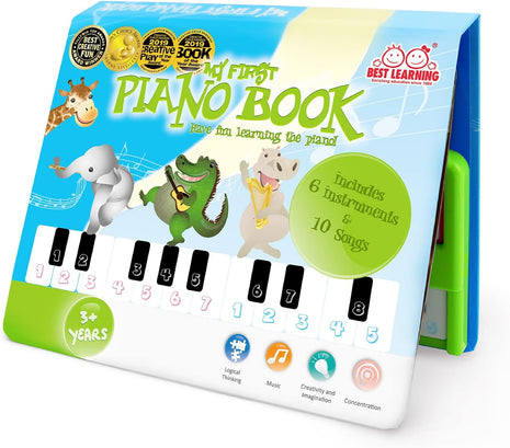 BEST LEARNING My First Piano Book - 20-Key Toy Piano for Kids Ages 3+ | Educational musical toy with 10 nursery rhymes and 6 instrument sounds; birthday gift for 3, 4, 5 year old girls and boys