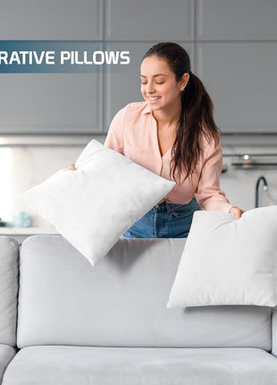 Utopia Bedding Throw Pillows, Decorative 18x18 Pillow Inserts, Set of 4 | Down alternative pillow insert with plush fluffy fill for beds sofas couches and chairs. Suitable for indoor outdoor use.