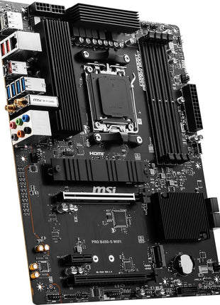 MSI PRO B650-S WiFi ProSeries Motherboard (AMD Ryzen 9000/8000/7000 Series Processors, AM5, DDR5, PCIe 4.0, M.2 Slots, SATA 6Gb/s, USB 3.2 Gen 2, HDMI/DP, Wi-Fi 6E, Bluetooth 5.3, 2.5Gbps LAN, ATX)