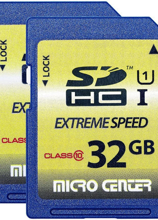 INLAND 32GB Class 10 SDHC Flash Memory Card Standard Full Size SD Card USH-I U1 Trail Camera by Micro Center (2 Pack)