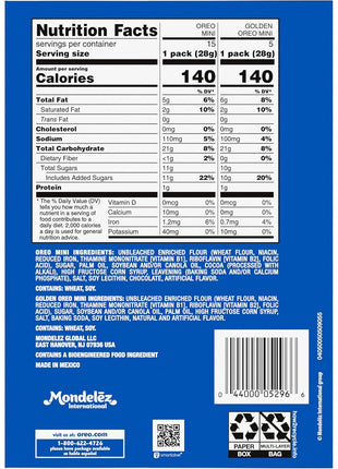 Oreo Mini Mix Sandwich Cookies Variety Pack, 20 Snack Packs | Individually Wrapped, Always made with Real Cocoa, Certified Kosher