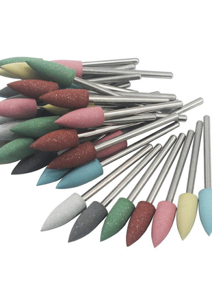 35 Pcs 6mm Cone Shape Rubber Polishing Bits | 3/32'' Shank Silicone Rubber Polishing Kits Grinding Points for Jewelry, Jade, Metal, Etc