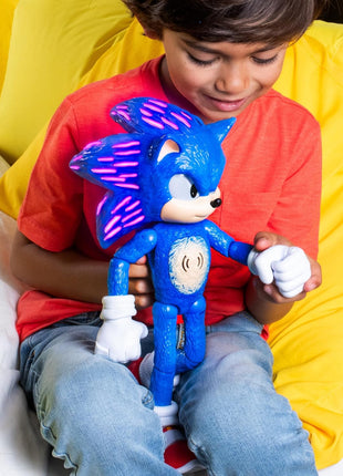 Sonic the Hedgehog 3 Ultimate Talking Sonic 12-Inch Figure, Features 30+ Iconic and Humorous Phrases and Sounds from the Movies, Light-Up Eyes and Quills