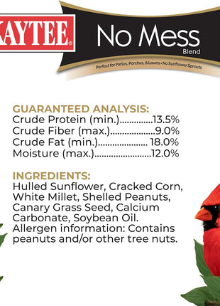 Kaytee Wild Bird (No Mess or Waste Free) Food Seed Blend For Blue Jays, Woodpeckers, Juncos, Cardinals, Grosbeaks, Sparrows, and Finches, 10 Pound, (Packaging May Vary)