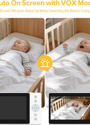 Baby Monitor, Baby Monitor with Camera and Audio, Secure No WiFi, Pan Tilt Video Camera with Night Vision, VOX, 2-Way Talk, 1300ft, Portable Video Audio Monitor Ideal for Baby/Elderly/Pet