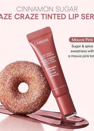 LANEIGE Glaze Craze Tinted Lip Serum: Hydrating, Lip Barrier-Boosting, Softening Lip Serum Treatment for Glossy & Buildable Shine, Nourished Lips with Plumping Polypeptides | Korean Skin Care