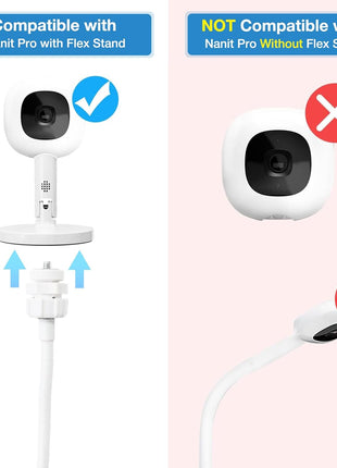 Baby Monitor Clip Mount Compatible with Nanit Pro & Flex Stand, Momcozy BM01/ BM03/ BM04, Babysense MaxView PRO-VBM55TX, 16 inches Flexible Crib Clamp Mount for Cameras with 1/4 Threaded Hole