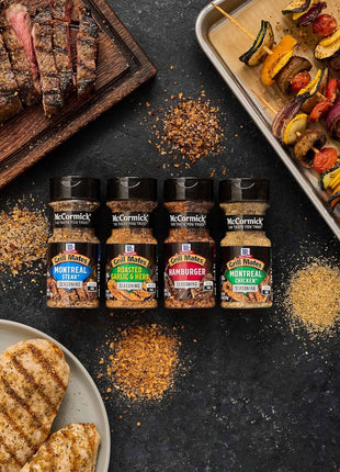 McCormick Grill Mates Spices, Everyday Grilling Variety Pack (Montreal Steak, Montreal Chicken, Roasted Garlic & Herb, Hamburger), 4 Count
