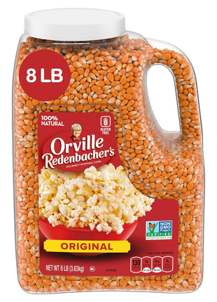 Orville Redenbacher's Gourmet Popcorn Kernels, Original Yellow, 4g Fiber Per Serving, 8 lb.