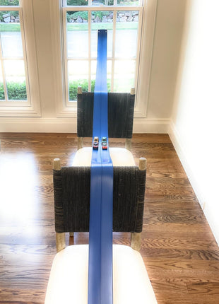 FlexTrack 5000 Flexible Race Car Track for Kids Toy with Suction Cups Compatible with Hot Wheels and Diecast 1/64th Cars and More 15 Feet Long Rolls Up Portable Racetrack (Racing Blue)