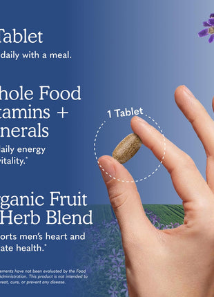 Garden of Life Once Daily Whole Food Multivitamin for Men, Organic Mens Vitamins & Minerals, Vitamin C, Zinc, Vegan, for Health & Well-Being, 60 Tablets | Organic Mens Vitamins & Minerals, Vitamin C, Zinc, Vegan, For Health & Well-Being, Whole Food