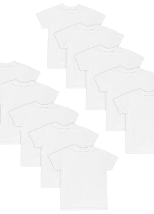 Hanes Boys Eco White Crew Undershirts, 10 Pack, Size M