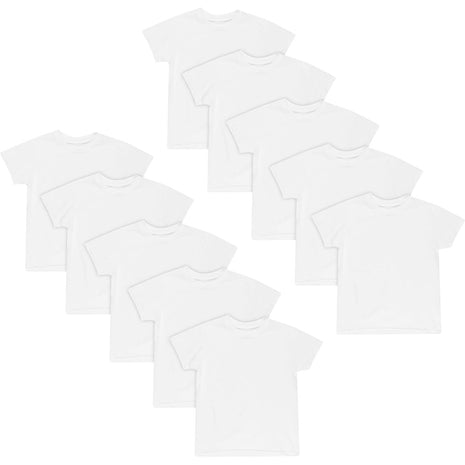 Hanes Boys Eco White Crew Undershirts, 10 Pack, Size M