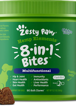 Allergy Immune Soft Chews + Hemp Seed for Dogs - with Curcumin + 8-in-1 Bites for Dogs + Hemp Seed