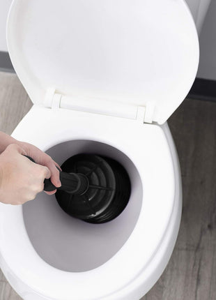 JS Jackson Supplies Professional Bellows Accordion Toilet Plunger, High Pressure Thrust Removes Heavy Duty Clogs from Clogged Bathroom Toilets, All Purpose Power Plungers for Bathrooms, Cobalt
