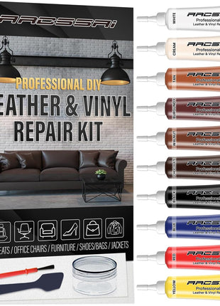 ARCSSAI ARCSSAL Leather & Vinyl Repair Kit, Sofa, Jacket, Car Seats and Purse. Leather Repair Kit. Super Easy Instructions to Match Any Color, Restore Any Material, Bonded, Italian, Pleather, Genuine
