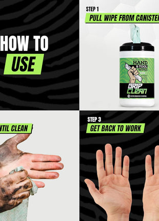 Heavy Duty Hand Cleaning Wipes, Tool Wipes, Waterless Mechanic Hand Cleaner | Dual Sided Hand & Tool Wipes, Grease, Oil, Paint & Adhesive Remover, Citrus Scent 72ct Canister For Garage, Shop & Jobsite