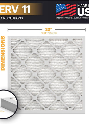 BNX TruFilter 20x20x1 Air Filter MERV 11 (6-Pack) - MADE IN USA - Allergen Defense Electrostatic Pleated Air Conditioner HVAC AC Furnace Filters for Allergies, Dust, Pet, Smoke, Allergy MPR 1200 FPR 7