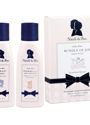 Noodle & Boo Bundle of Joy Newborn Baby Gift Set ; Newborn 2-in-1 Hair & Body Wash, Super Soft Baby Lotion