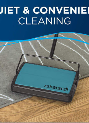 Bissell Easy Sweep Compact Carpet & Floor Sweeper, 2484A, Teal