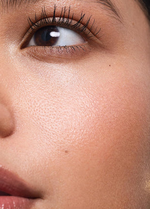 Saie Glowy Super Gel Lightweight llluminator & Makeup Primer - Starglow (1 oz) + Sunvisor Broad Spectrum SPF 35 Mineral Sunscreen (1.35 fl oz) + Lash Lengthening Mascara 101 - Black (0.31 oz)