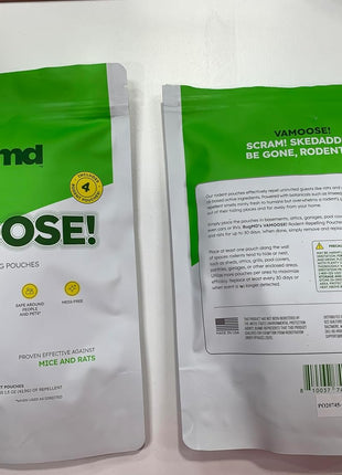 BugMD Vamoose! Rodent Repellent Pouches (1 Pack, 4 Pouches) Plant-Powered Rat Repellent, Mouse Deterrent, Indoor & Outdoor Mice Repellent, Best Mouse Repellent, Natural Rat & Mouse Repellent