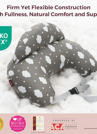 Momcozy Original Nursing Pillow for Breastfeeding - Innovative Safety Guard | Adjustable Waist Strap for All Body Types, Wider Surface for More Support, Removable & Machine-washable Cotton Cover