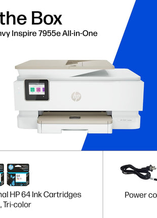 HP Envy Inspire 7955e Wireless Color Inkjet Printer, Print, scan, copy, Easy setup, Mobile printing, Best-for-home, 3 month Instant Ink trial included, AI-enabled (1W2Y8A)