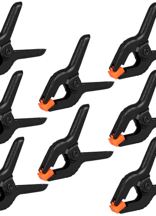12 Pack Plastic Spring Clamps, 3.5inch Small Heavy Duty Clips for Crafts, Backdrop Stand, Woodworking, Photography Studios (Black)