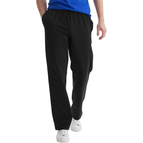 Hanes Men's Sweatpants Pack - 3-Pack - Essentials Midweight Cotton Jersey Lounge Pants - Open Bottom - Pockets - 32"
