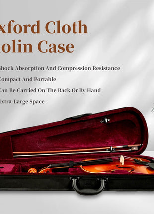 PHOENIX Violin 4/4 Full Size Set, Fiddle Set for professional Beginners Adults with Rosewood Bow Extra strings & Bridge, 2 Rosins, Tuner, Mute, Case (Plywood, 4/4)