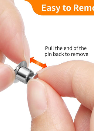 Ceryvop 30 PCS Locking Pin Backs Locking Pin Keepers Clasp, Metal Pin Locks Back
