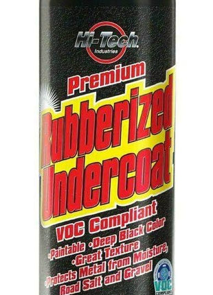 Hi-Tech Premium Rubberized Undercoat Spray – Rust Prevention, Moisture & Gravel Resistant – Paintable, Deep Black Finish – 19.4 oz Aerosol – VOC Compliant