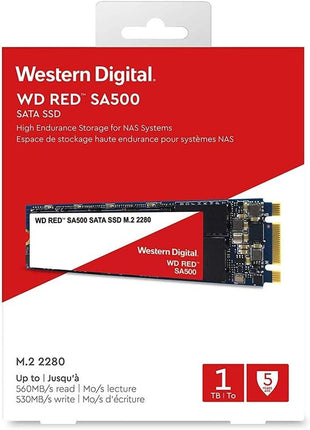 Western Digital 1TB WD Red SA500 NAS 3D NAND Internal SSD - SATA III 6 Gb/s, M.2 2280, Up to 560 MB/s - WDS100T1R0B