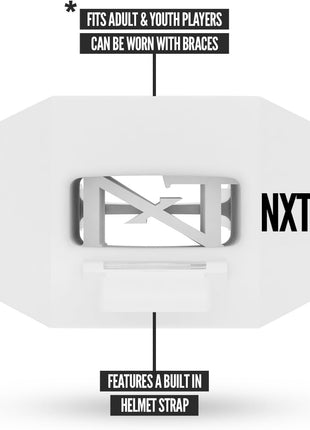 Nxtrnd Two Football Mouth Guard, Football Mouthpiece with Strap, Fits Adult & Youth (White)