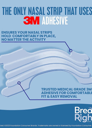 Breathe Right Nasal Strips, Extra Strength, Nasal Congestion, Clear, 44ct | Opens nose and increases nasal airflow, helps relieve nasal congestion for better breathing, drug-free, use anytime, anywhere