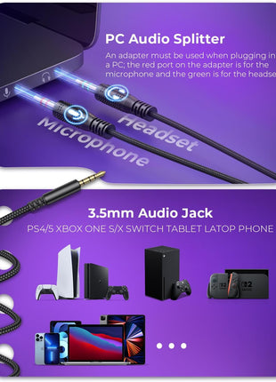 havit H2002d Gaming Headsets for PS4,PC, 53MM Drivers Surround Sound PS5 Headset with Mic Gaming Headphones with Mic Durable Aluminum Frame Valentines Gifts for Men