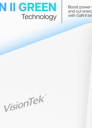 VisionTek 100W 4-Port USB-C Wall Charger, GaN Fast Charge, Foldable Plug | USB-C/USB-A PD Safe Fast Charging, GaN, Compact & Foldable Design, Travel Adapter, Universal Power Laptops, Tablets, Phones
