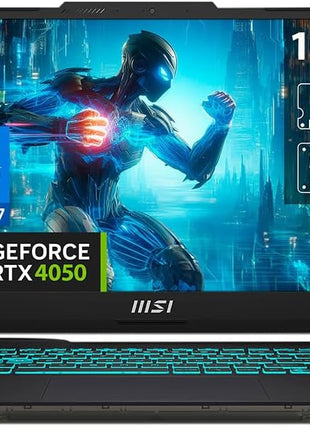 MSI Cyborg 15 15.6 inch 144Hz FHD Gaming Laptop: Intel Core i7-13620H, NVIDIA Geforce RTX 4050, 16GB DDR5, 512GB NVMe SSD, Cooler Boost 5, Win 11 Home: Black A13VE-218US