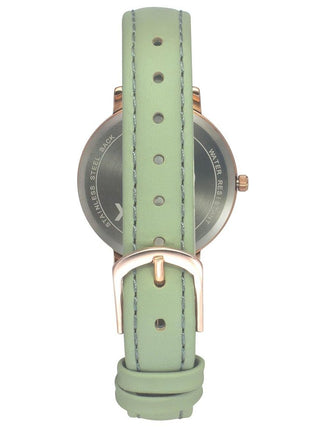 Helix by Timex Analog Watch for Women with Green Round Dial & Green Leather Strap Band Water Resistant Women's Wrist Watches - TW056HL00