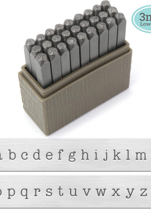 ImpressArt - Basic Typewriter Lowercase 3mm Metal Stamp Letter Set for Engraving and Stamping & DIY Handmade Jewelry
