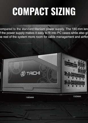 ASROCK TC-1650T 1650 WATT 80 Plus Titanium ATX Fully Modular Power Supply - ATX 3.1 Compatible