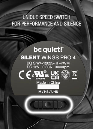 be quiet! Silent Wings Pro 4 120mm PWM 3000 RPM Premium Low Noise Cooling Fan | 4-Pin | BL098