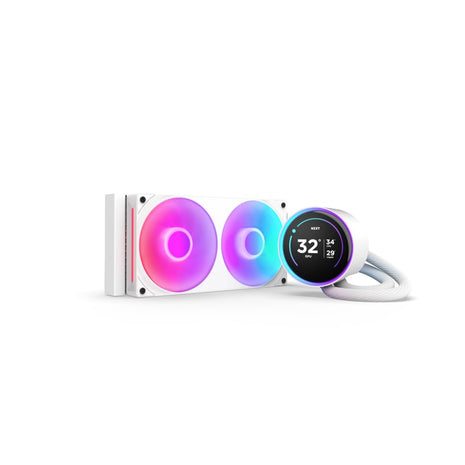 NZXT Kraken Elite 240 RGB 2024 - AIO CPU Liquid Cooler - 240mm Radiator - 2 x F120P Fans - Customizable 2.72 inch IPS LCD - NZXT Turbine Pump - AMD® AM5, AM4 - Intel® LGA 1851/1700, 1200/115X - White