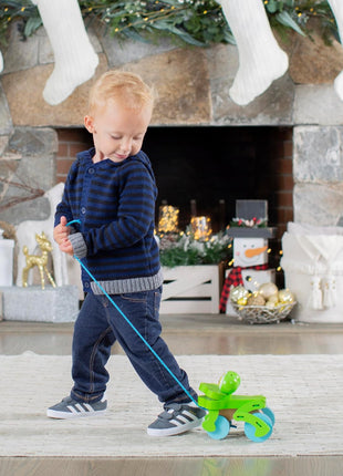 Melissa & Doug First Play Frolicking Frog Wooden Pull Toy