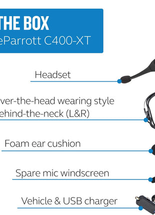 BlueParrott C400-XT Convertible Bluetooth Headset | 96% noise canceling headset for truck drivers; convertible wear styles, 24 hr talk time