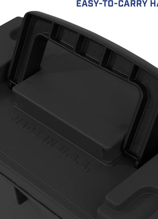 Sheffield 12629 Ammo Storage Box, Stackable .30 Cal Field Boxes, Water and Dust Resistant, Lockable Storage Box with Handle, Secures Hunting Gear, Supplies, and Bullets, Made in USA, Black, 1-Pack