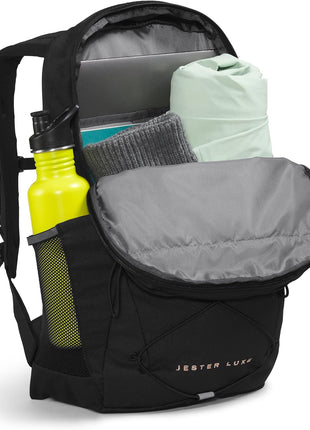 THE NORTH FACE Women's Jester Luxe Everyday Laptop Backpack, TNF Black/Burnt Coral Metallic, One Size